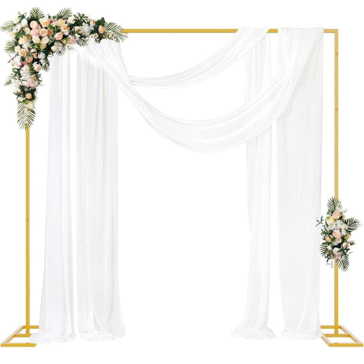 Heavy Equipment Bucket - Gold Metal Square Backdrop Stand 8.2x8.2FT